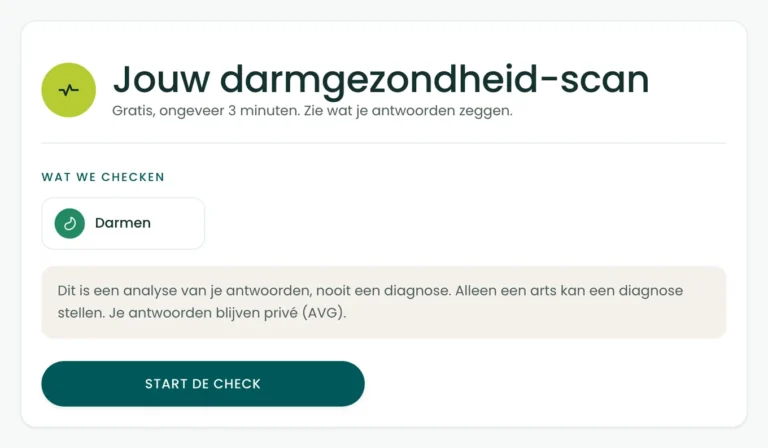 Startscherm van de BioProfile-darmscan met de knop om te beginnen
