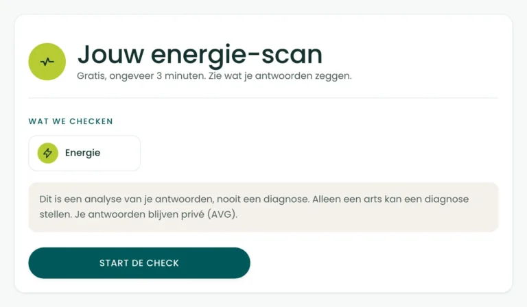 Startscherm van de BioProfile-energiescan met de knop om te beginnen