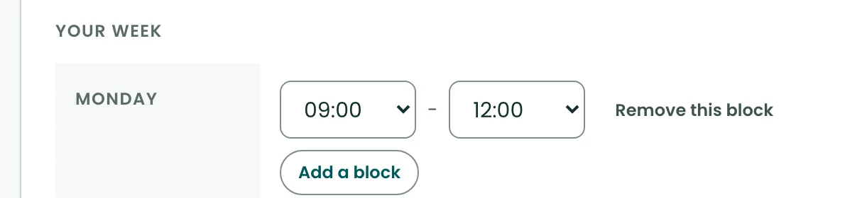 An expert's hours on one day of the week.